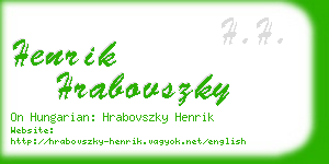 henrik hrabovszky business card